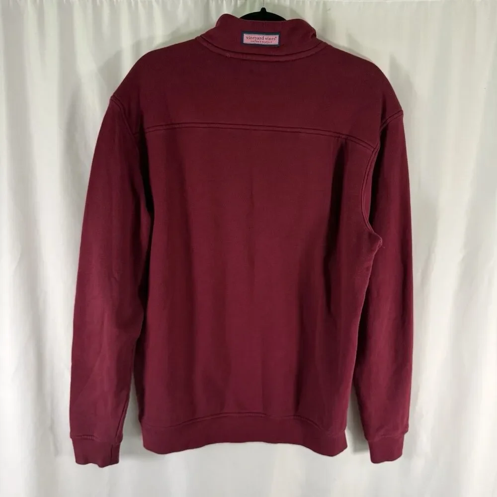 Vineyard Vines Sweater Men's Small Red 1/4 Zip Pullover 100% Cotton